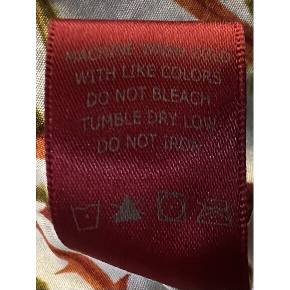 Tulle Turquoise Trench Coat Floral Bird Lining Belted Double Breasted Women’s M - Picture 8 of 9